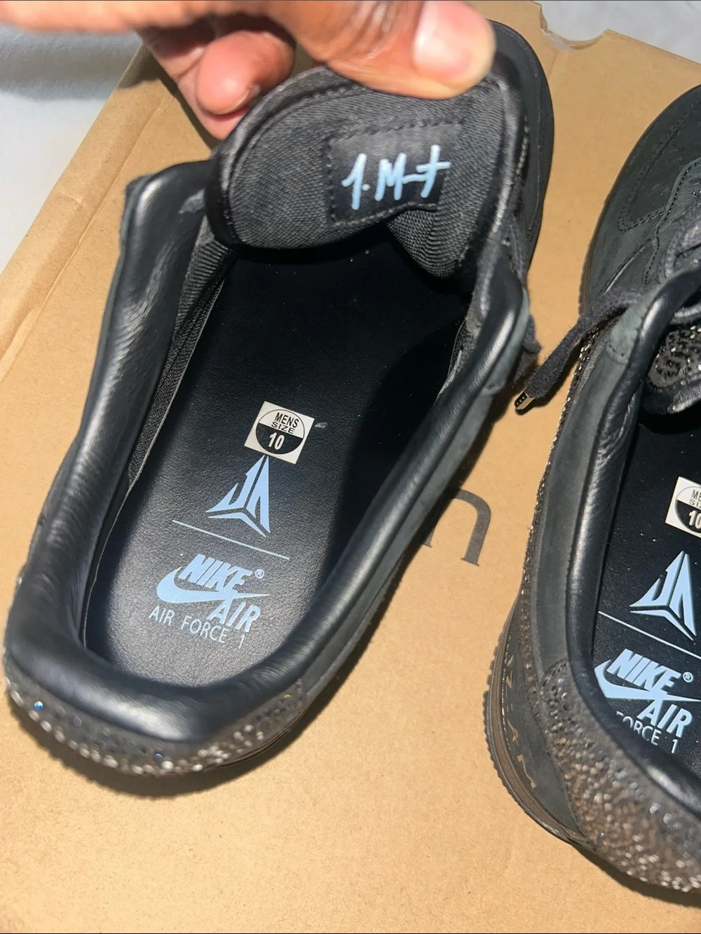 Nike Black Suede Men's Sneakers with Sparkle Tongue